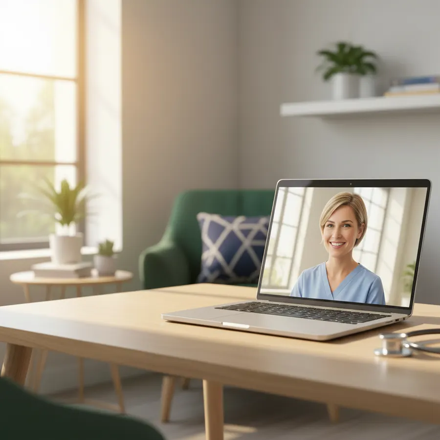 Weight Loss GP Australia — GP conducting an online telehealth weight loss consultation with a patient via video call